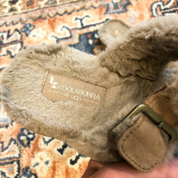 Koolaburra by UGG Fuzzy Cream Slip On Slides 6 - Picture 4 of 6